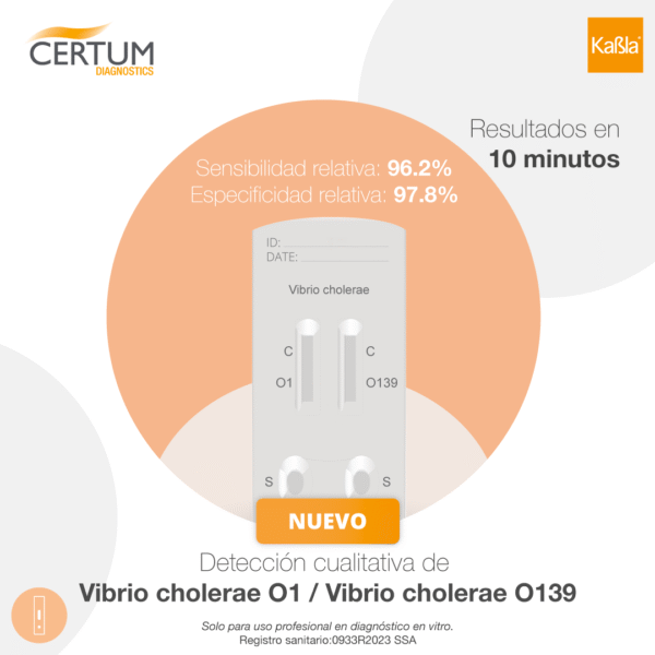 Vibrio cholerae Combo Rapid Test Cassette Cólera - Imagen 2